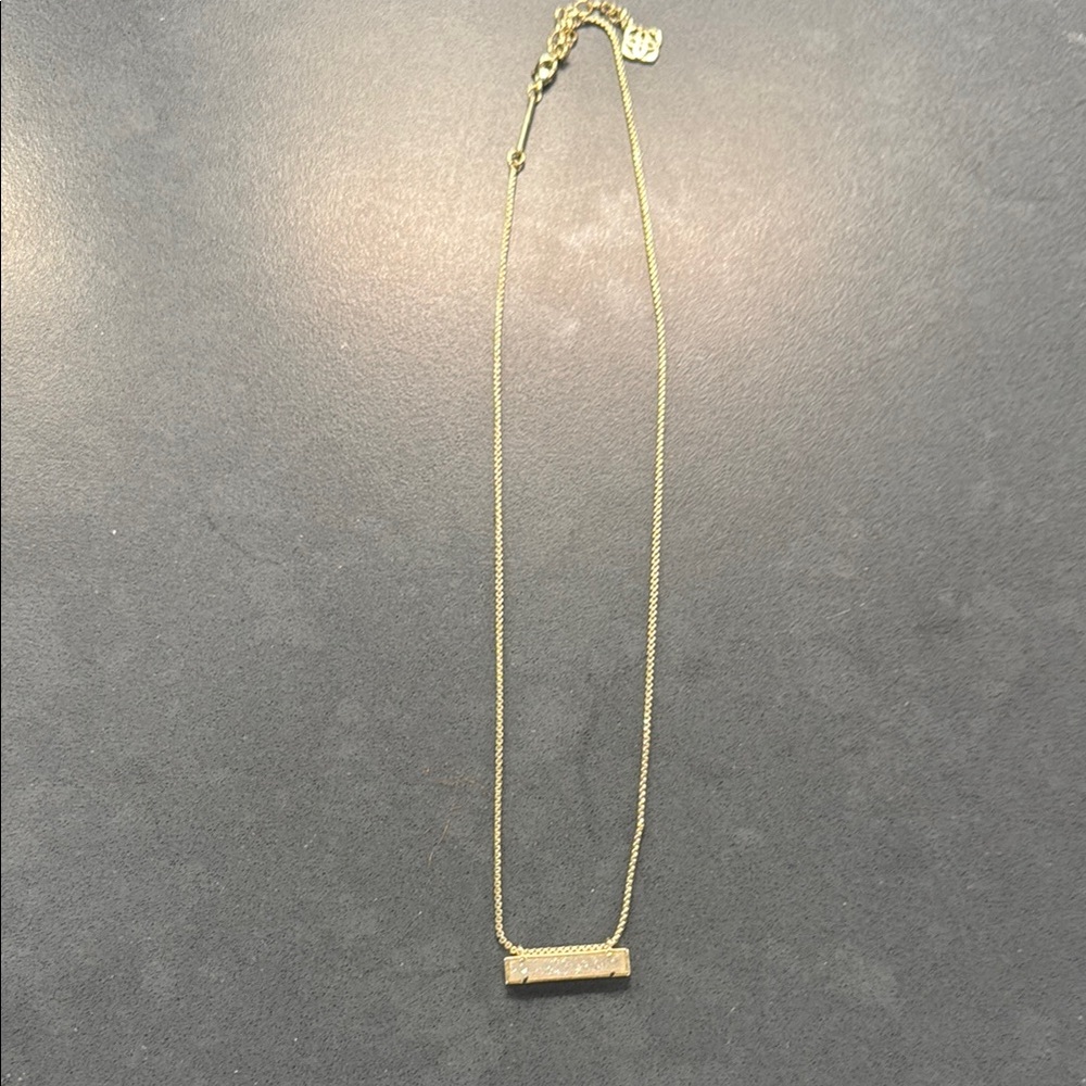 Kendra Scott White Drusy Bar Necklace